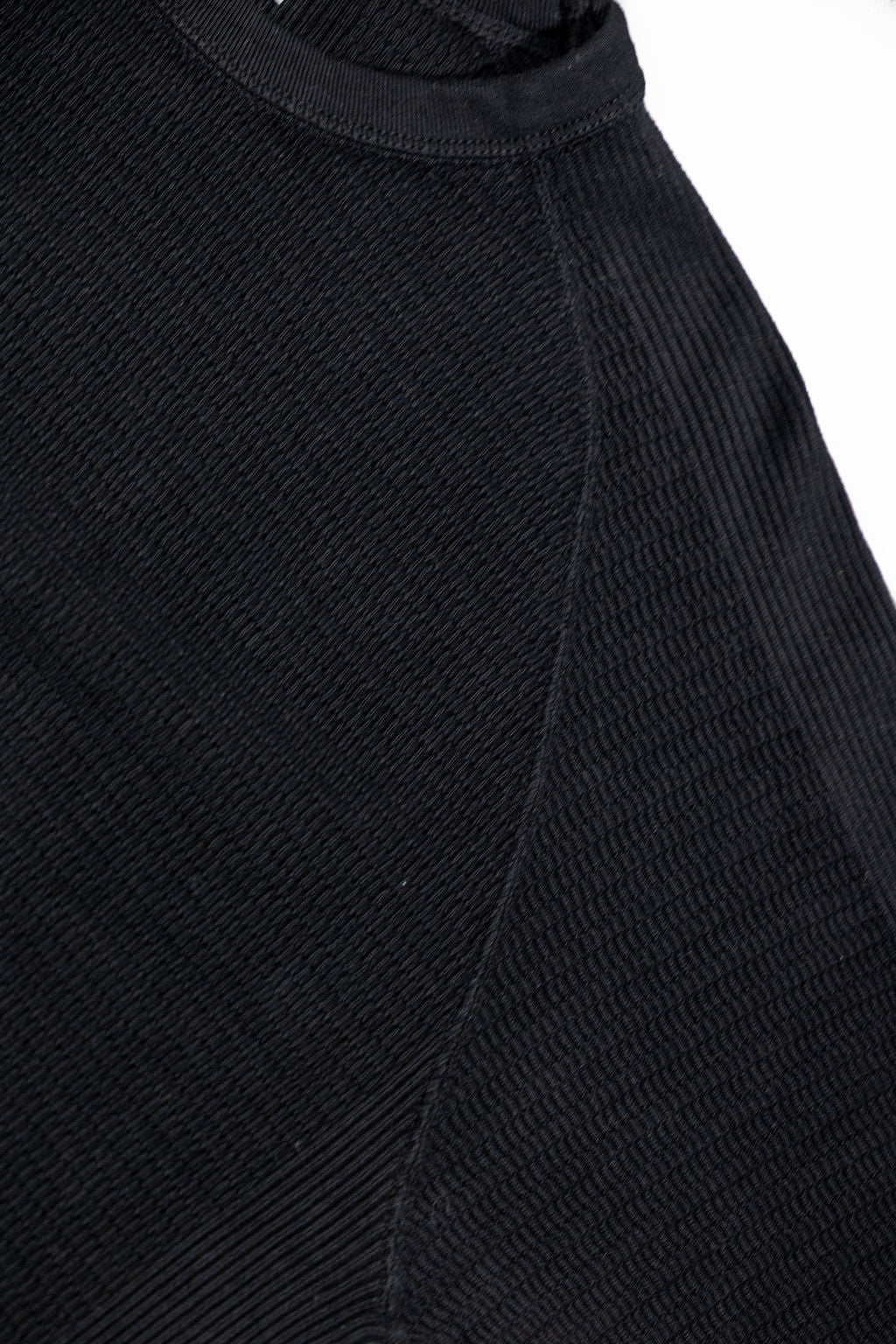 The Flat Head FN-THW-002 Thermal Raglan T-Shirt - Black