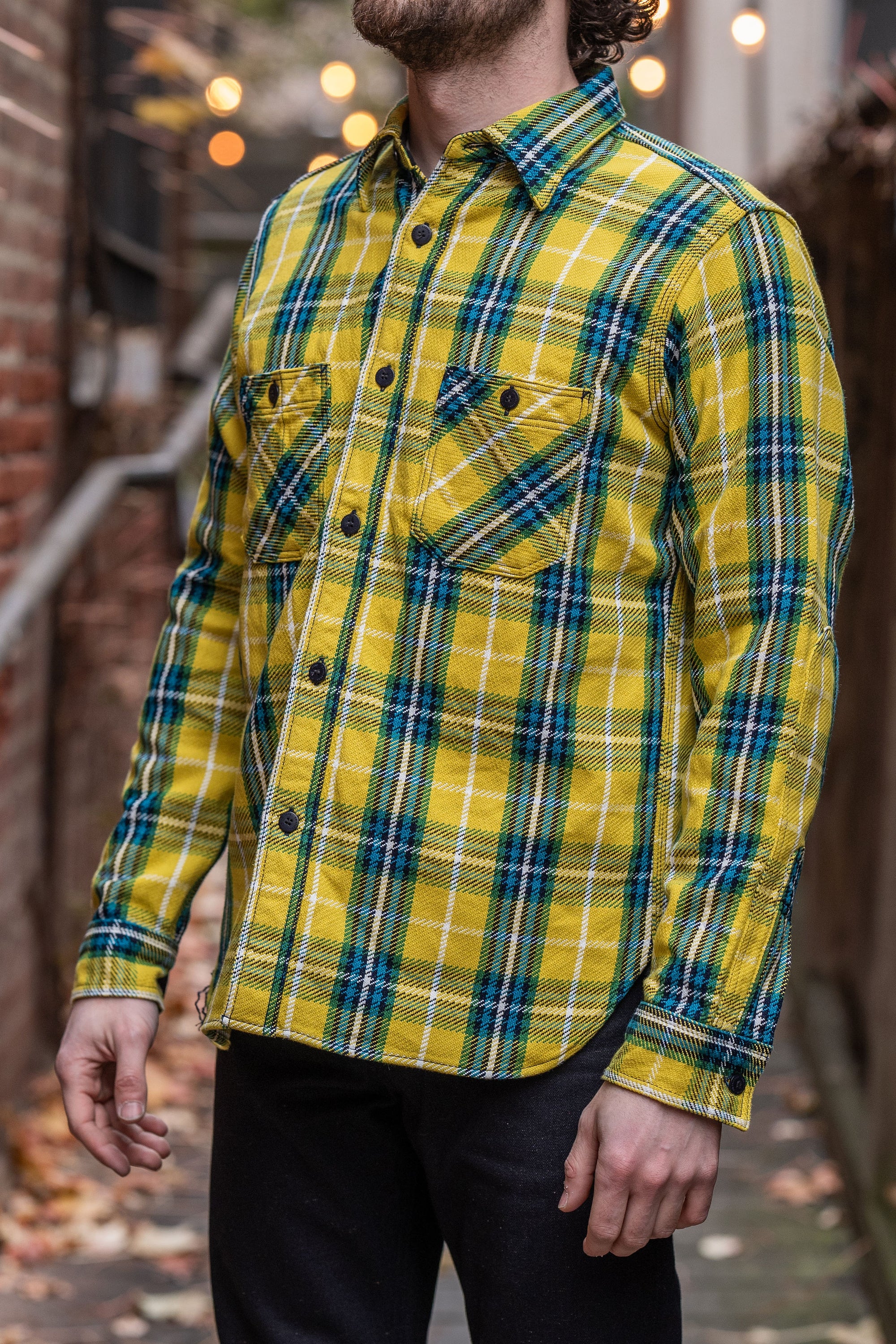Samurai SIN24-02W Rope Dyed Flannel Shirt - Yellow
