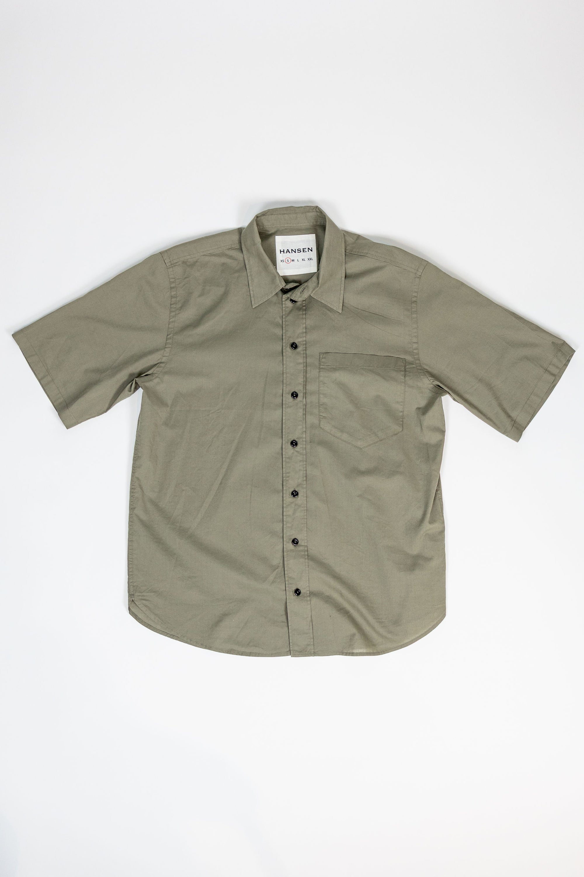 Hansen Garments Reidar Short Sleeve Shirt - Dry Oregano - product shot - front facing - white background