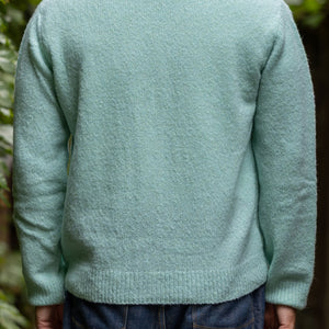 Hansen Garments Leander Classic Cardigan - Mint - model shot - back facing