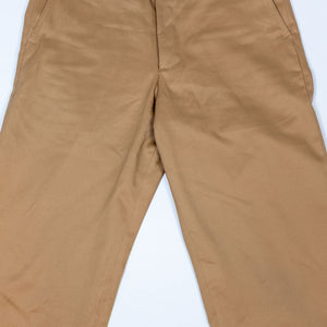 Buzz Rickson's M43035 Early Military Chinos 1945 Model in Camel - Laying flat, front view