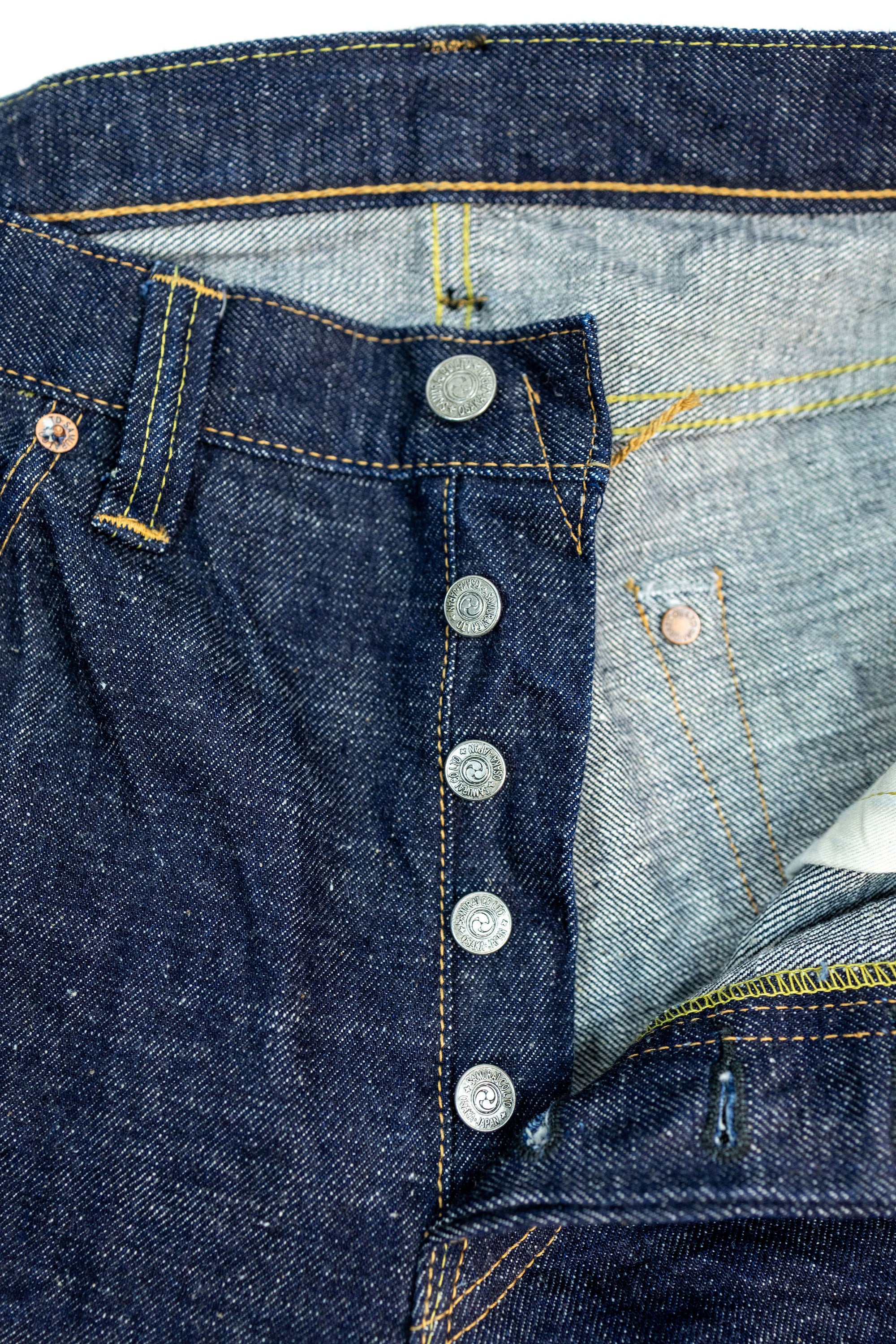 Samurai S510HXII Selvedge Denim Regular Straight - Button-fly Detail