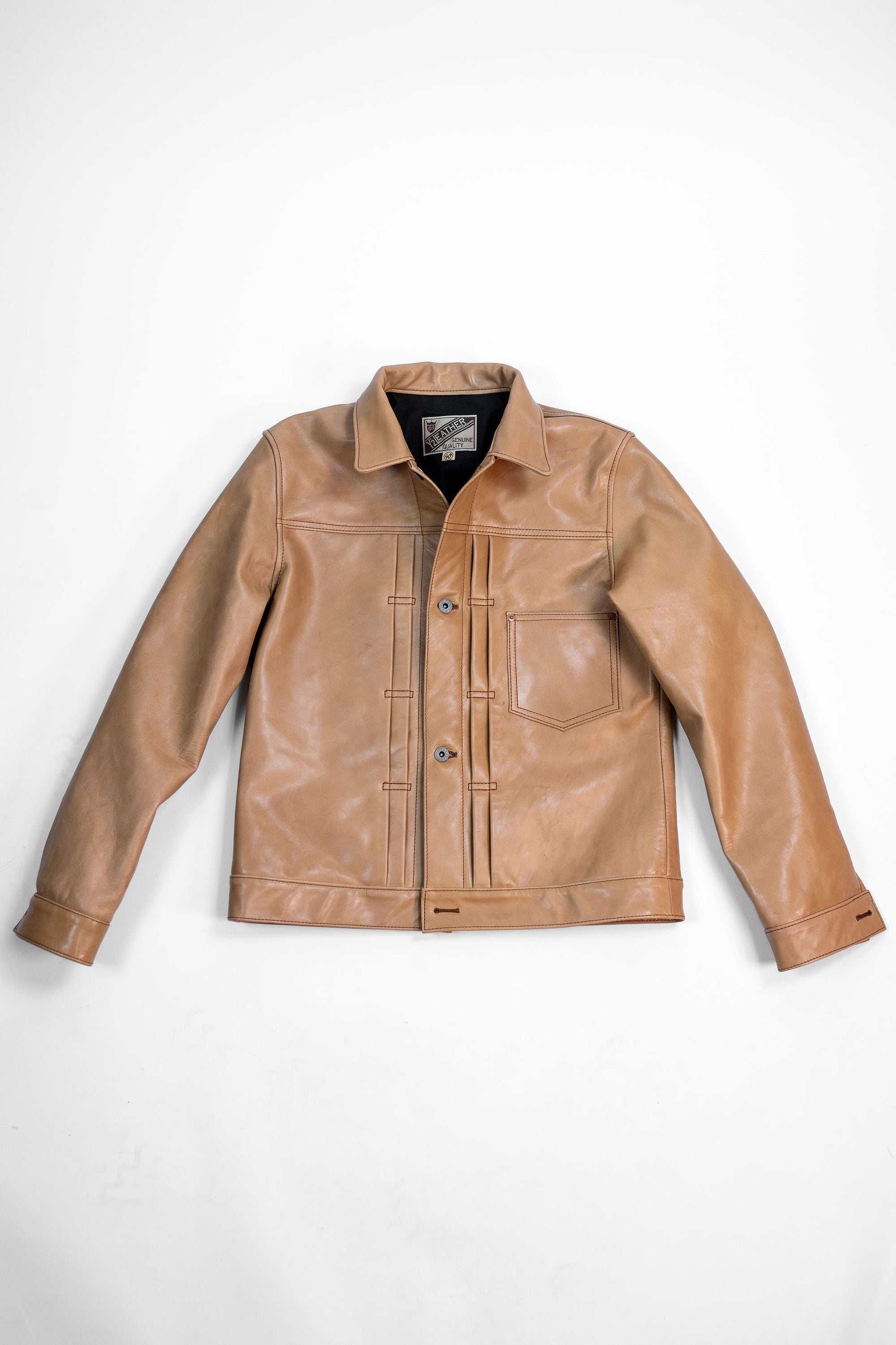 Y'2 persimmon Dyed Leather Jacket- Front view flat 