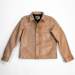 Y'2 persimmon Dyed Leather Jacket- Front view flat 
