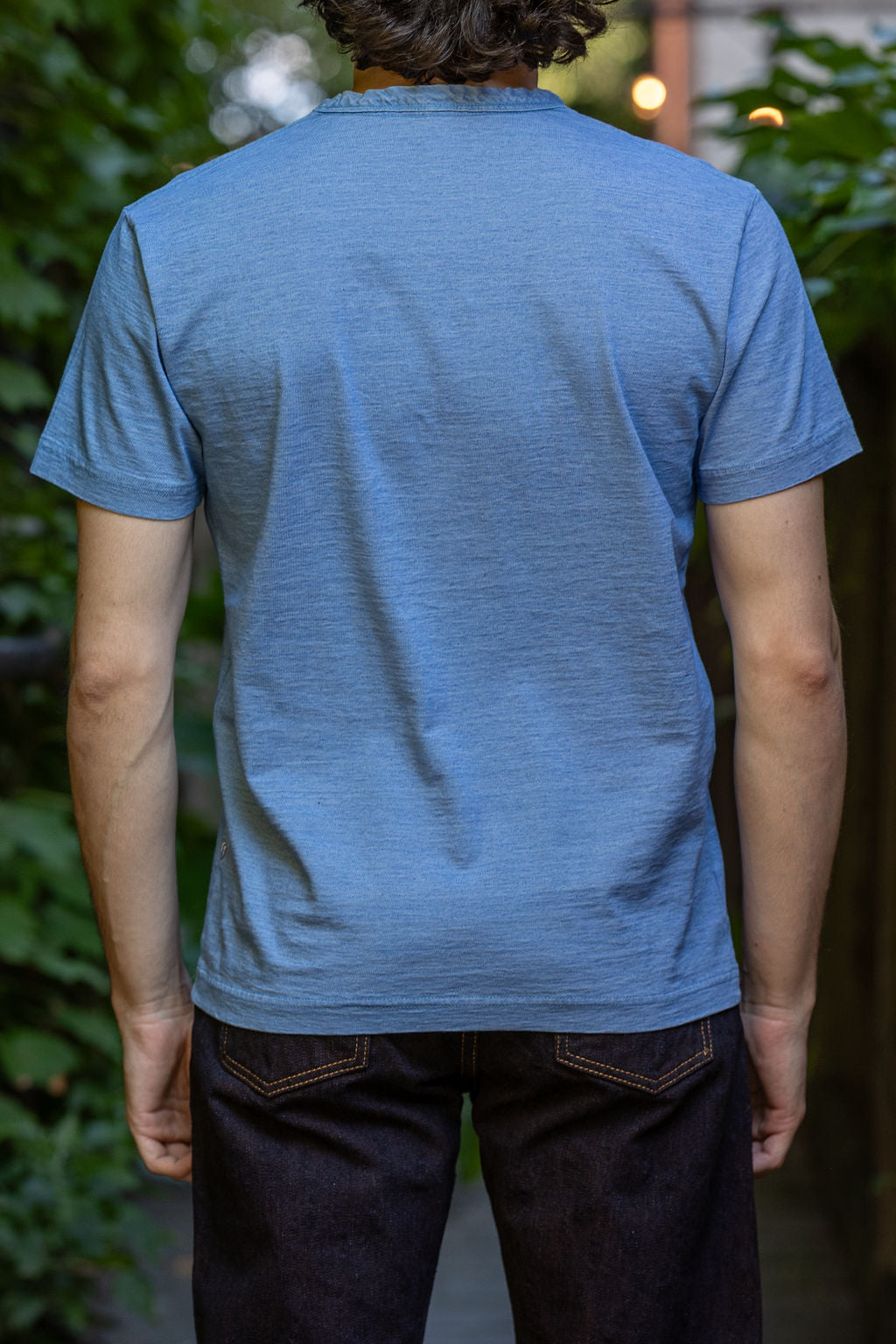 Pure Blue Japan SS-5011-P Indigo Jersey Crew Neck T-shirt - Pale Indigo