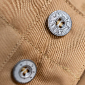 Buzz Rickson's M43035 Early Military Chinos 1945 Model in Camel - close-up on buttons