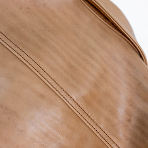 Y'2 persimmon Dyed Leather Jacket- detail of back yoke