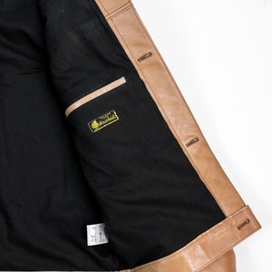 Y'2 persimmon Dyed Leather Jacket- lining detail shot