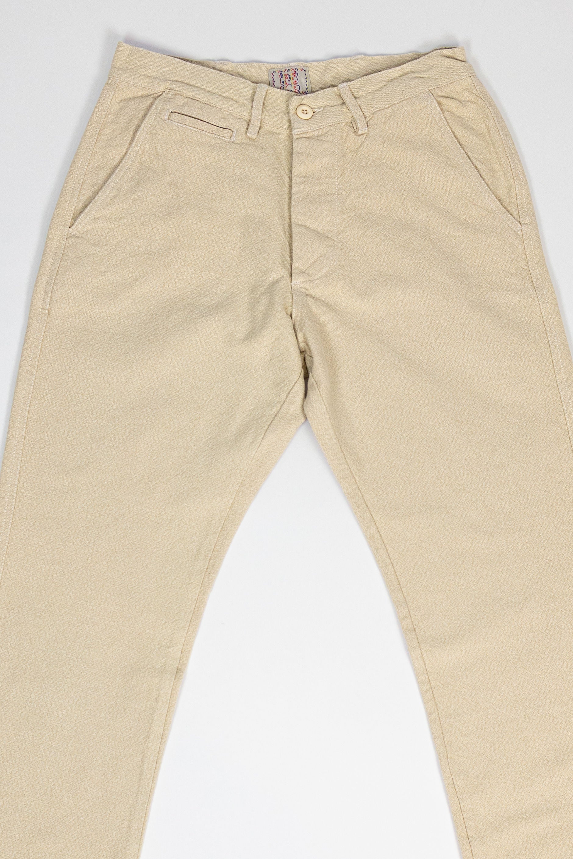 Wythe Rustic Plainweave Flat Front Chino - Natural