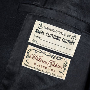 Buzz Rickson's BR12394 William Gibson Collection Black Pea Coat - Close up on inside labels