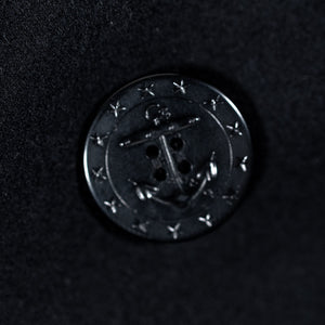 Buzz Rickson's BR12394 William Gibson Collection Black Pea Coat - Close-up on button