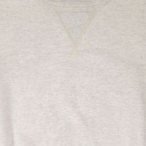 Buzz Rickson's BR65622 Set-in Crew Neck Sweatshirt in Oatmeal - Laying flat, front view close-up