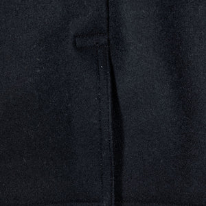 Buzz Rickson's BR12394 William Gibson Collection Black Pea Coat - Close-up on rear slit