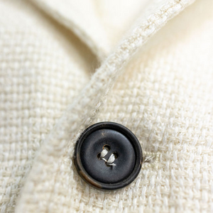 Hansen Garments Charlie Three Button Blazer - Off White Gauze - product shot - close up detail of button