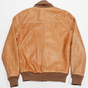 Dehen 1920 All-City Leather Jacket - Rust. laid on face