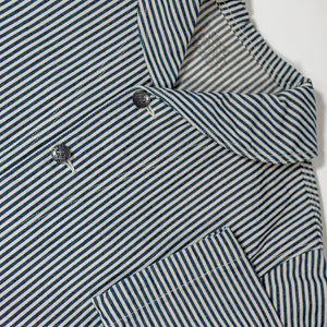 Buzz Rickson's BR15303 US Navy WWⅡ striped Utility Hickory Jacket - laying flat, front view with sleeve detail
