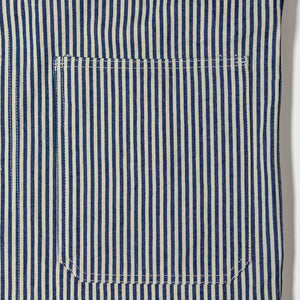 Buzz Rickson's BR15303 US Navy WWⅡ striped Utility Hickory Jacket - laying flat, close-up on pocket