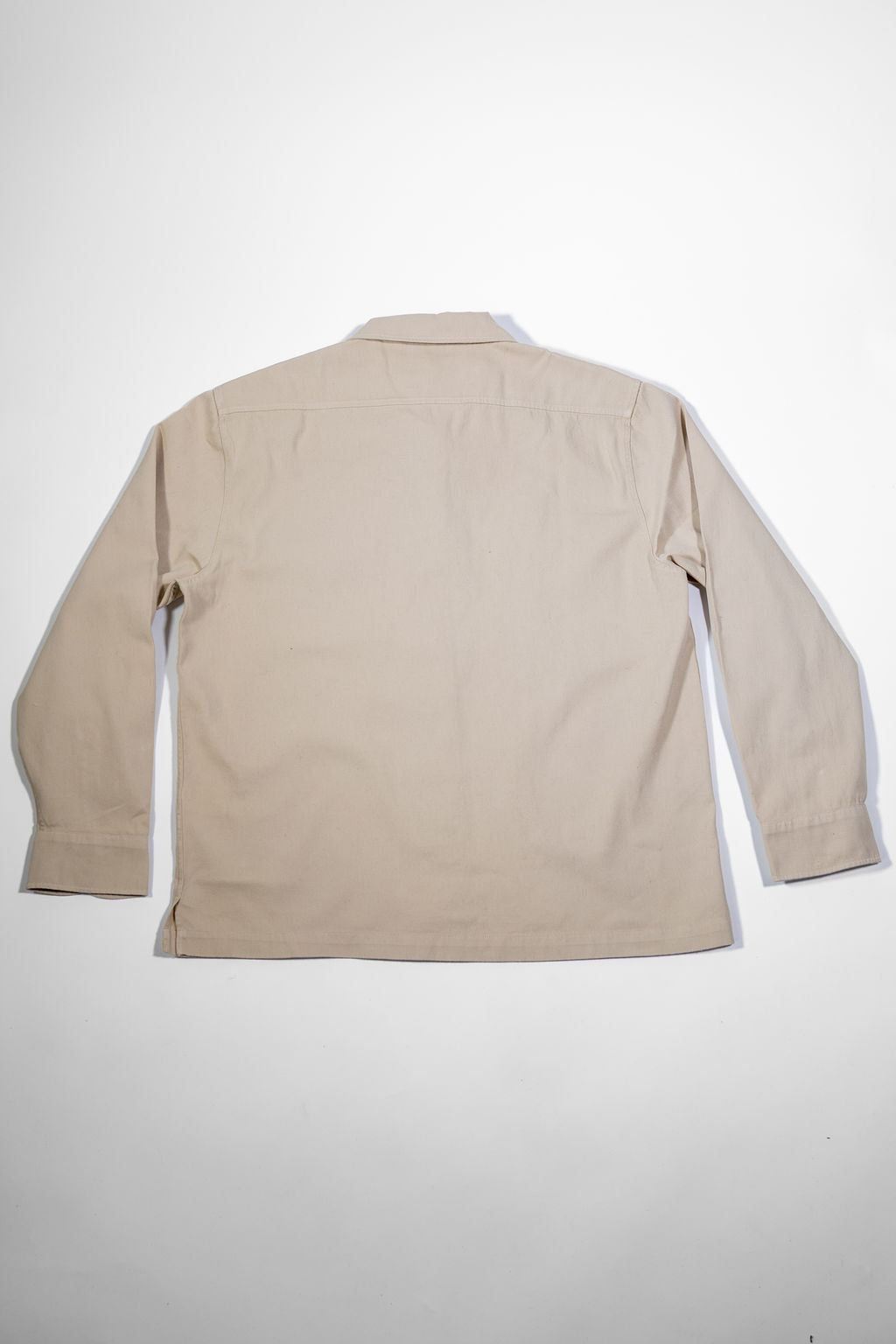 Merz b. Schwanen SHIRT06RT Worker's Cotton Twill Long Sleeve Shirt - Light Khaki