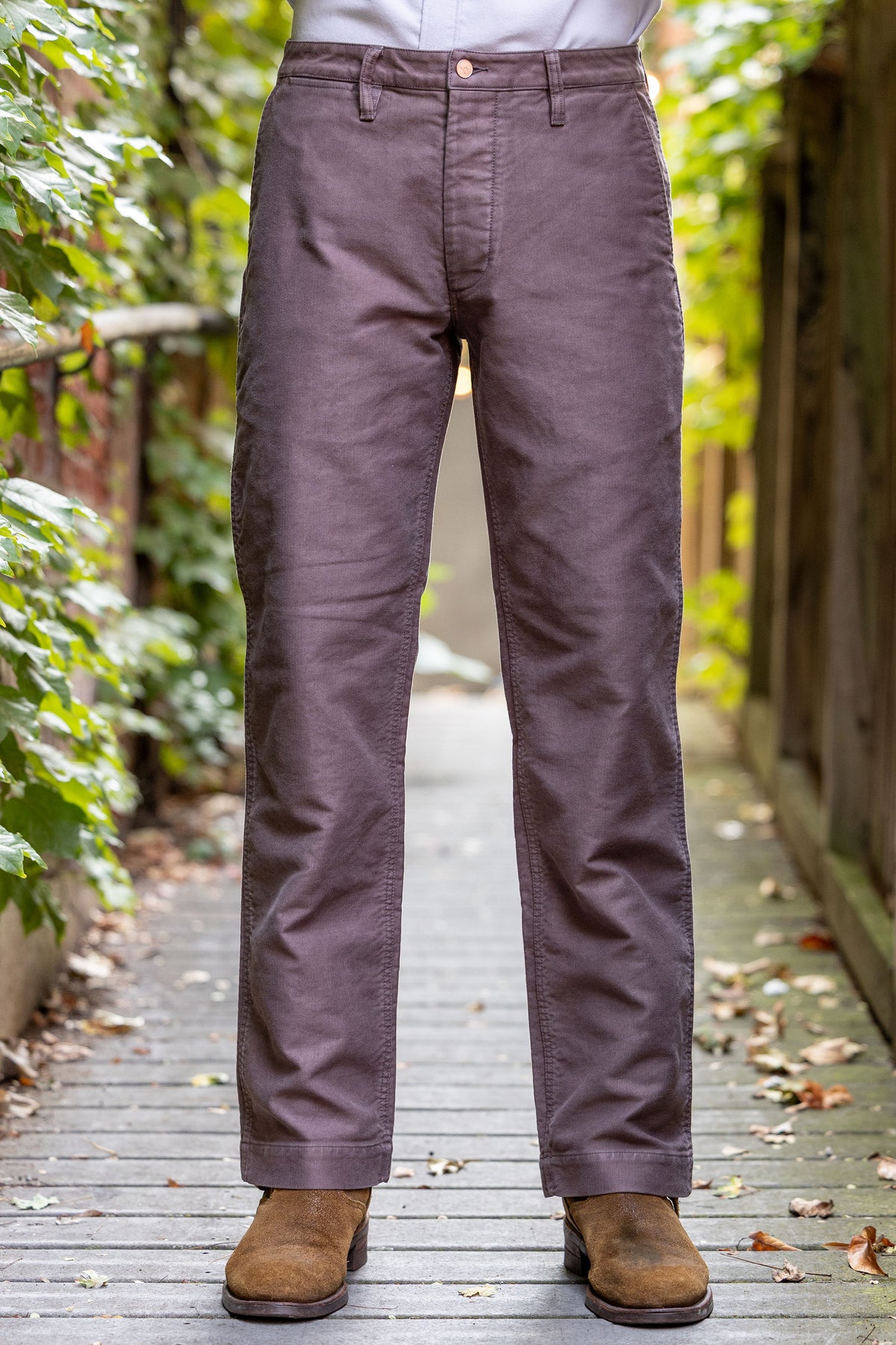 Wythe Deck Pant - Dusty Purple - Front View on Model