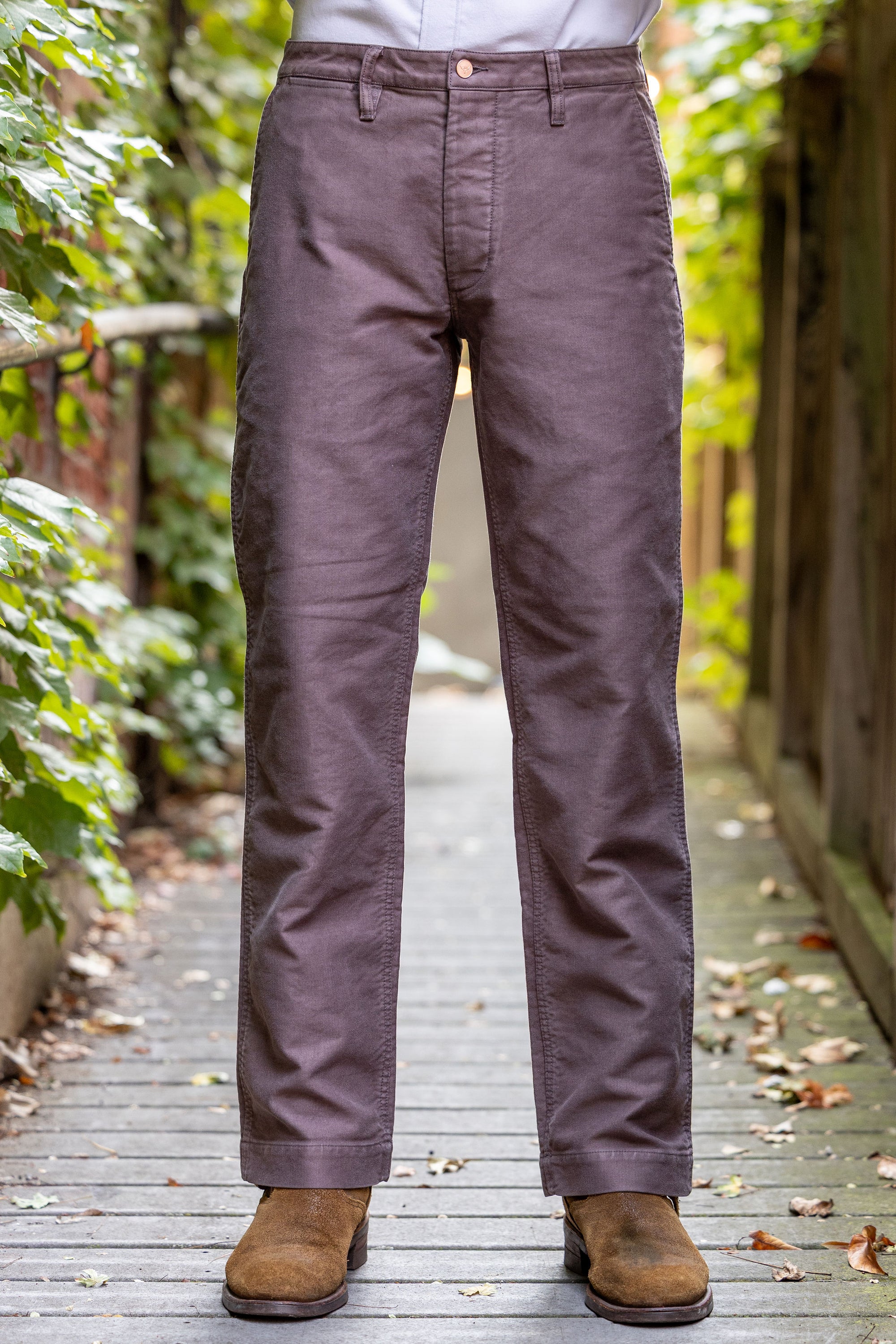 Wythe Deck Pant - Dusty Purple - Front View on Model