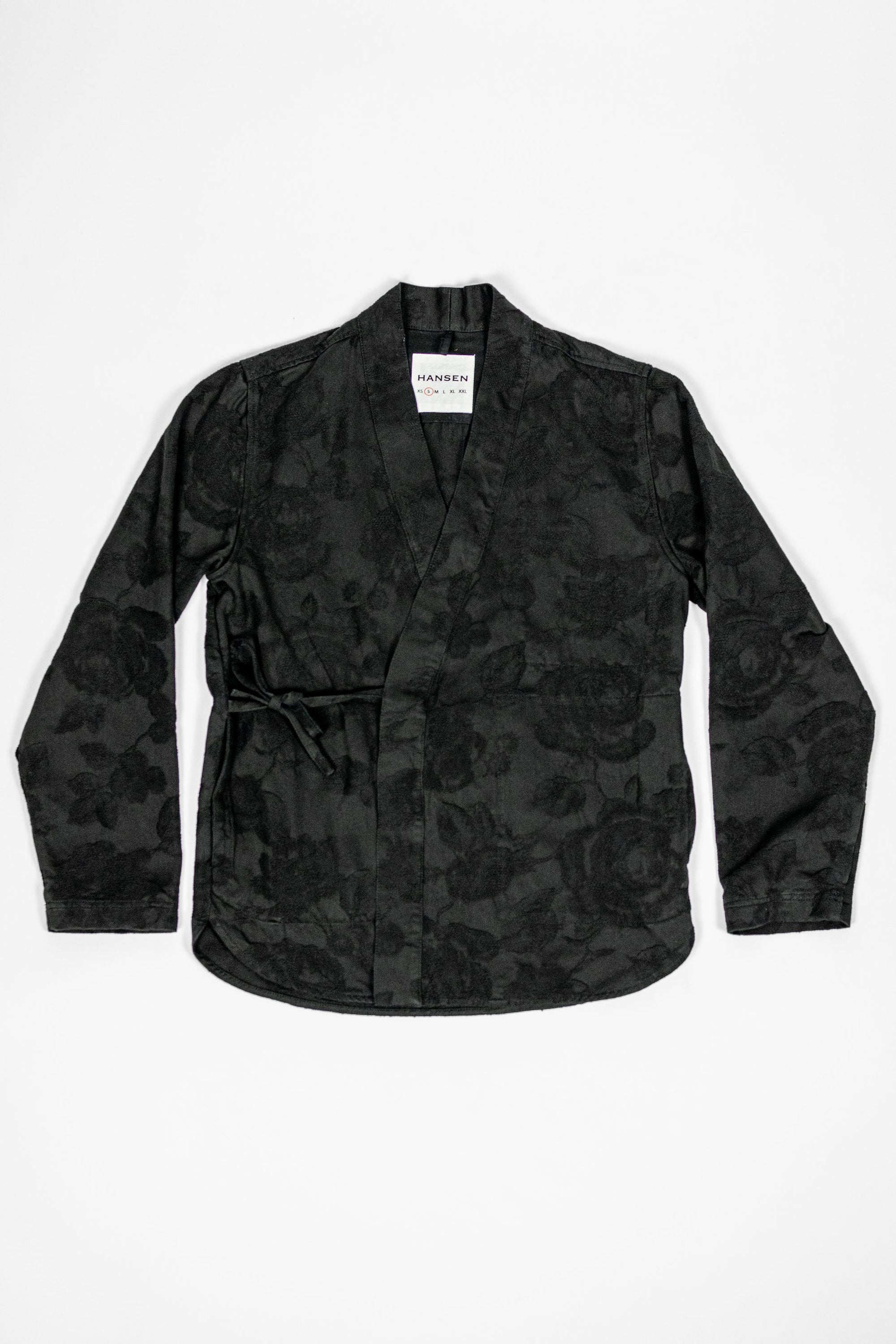Hansen Garments Roman Loose Cut Jacket - Black Flowers - product shot - front facing - white background