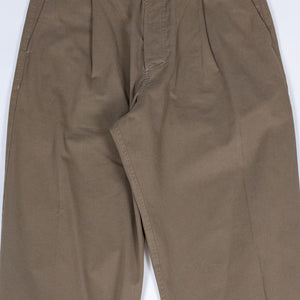 Hansen Garments Bobby Wide Pleated Trousers - Beige - product shot - front facing - white background