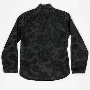 Hansen Garments Roman Loose Cut Jacket - Black Flowers - product shot - back facing - white background