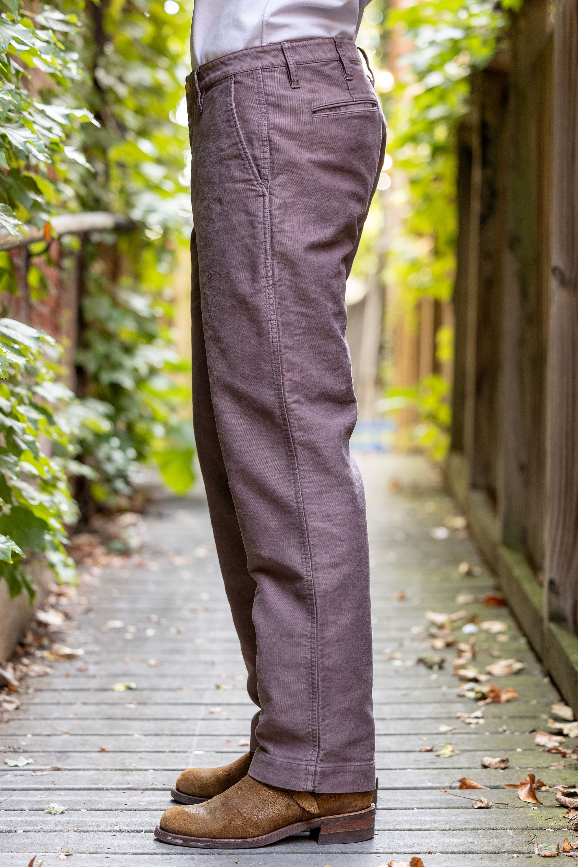 Wythe Deck Pant - Dusty Purple - Side View on Model