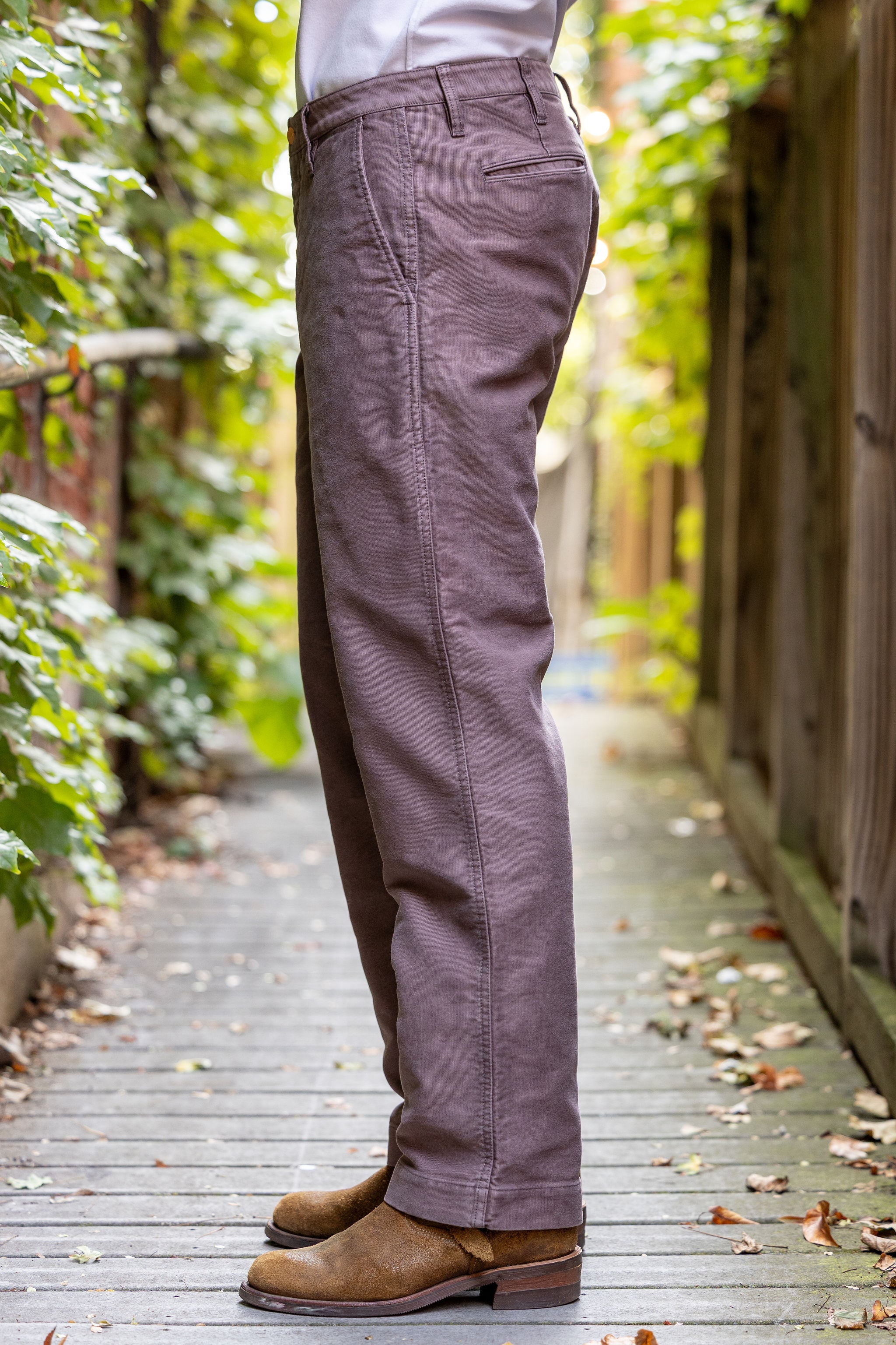 Wythe Deck Pant - Dusty Purple - Side View on Model