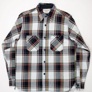 Samurai SIN24-03W Rope Dyed Flannel Shirt - Indigo/Blue - flat lay front
