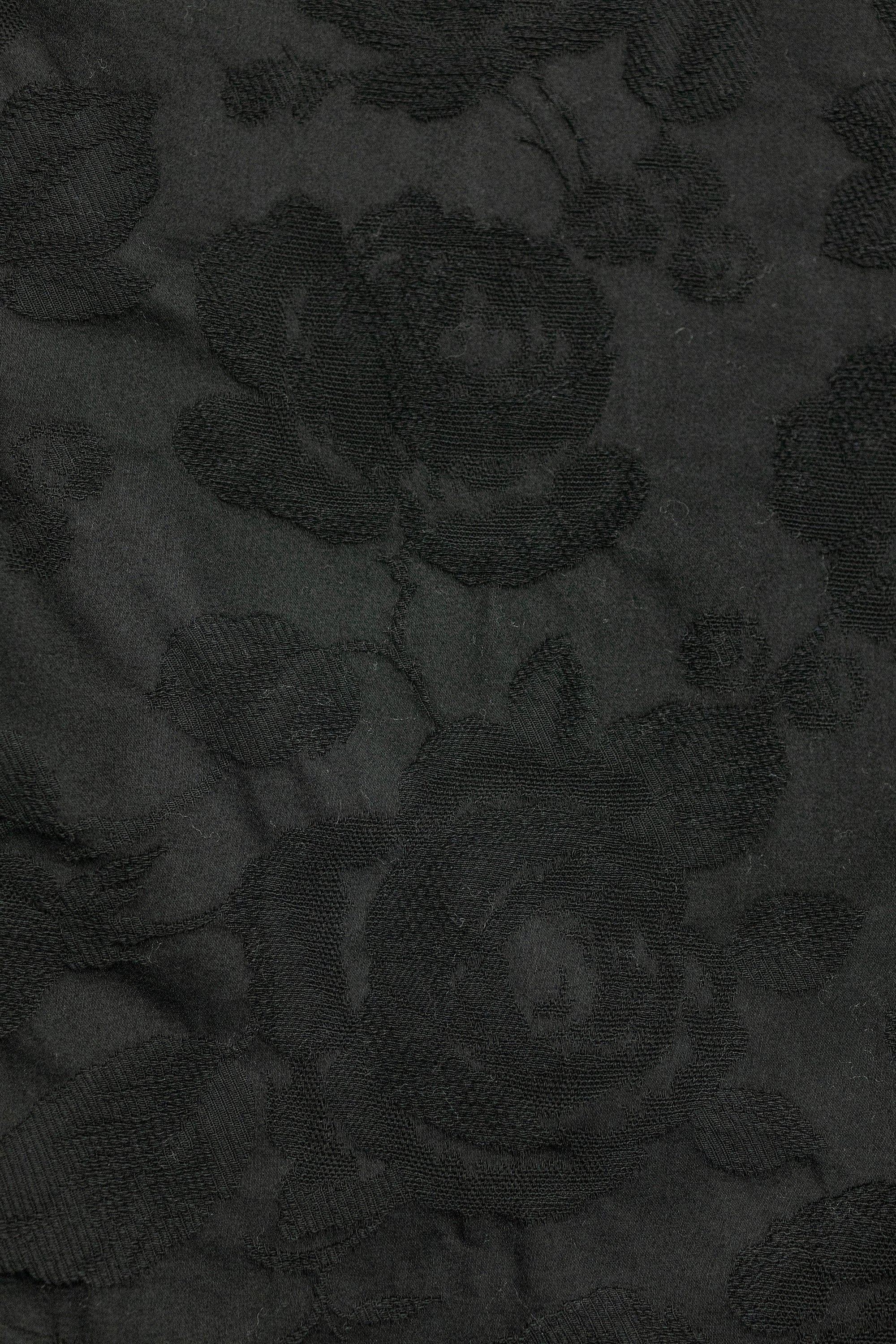 Hansen Garments Roman Loose Cut Jacket - Black Flowers - product shot - close up -  detail of fabric