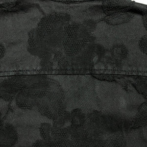 Hansen Garments Roman Loose Cut Jacket - Black Flowers - product shot - back facing - close up -  detail of fabric and collar