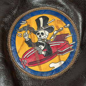Buzz Rickson's BR80669 Type A-2 - Close-up on skeleton in plane chest patch