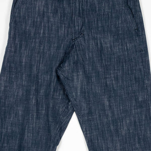 Hansen Garments Trygve Wide Cut Cropped Trousers - Denim Blue - product shot - front facing - white background