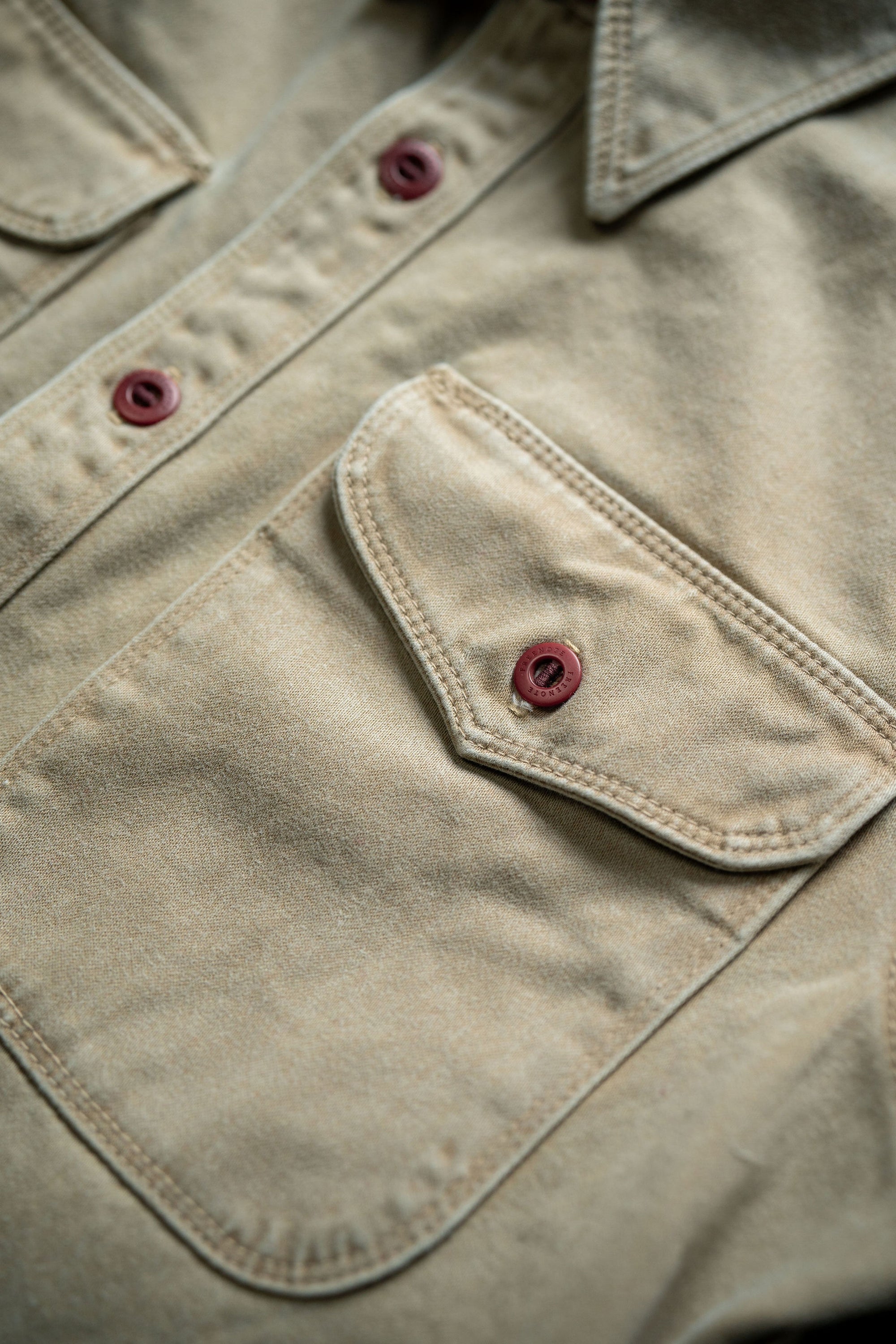 Freenote Cloth Utility - Khaki Red Buttons