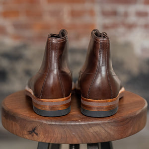 alden mocc toe boots - back view