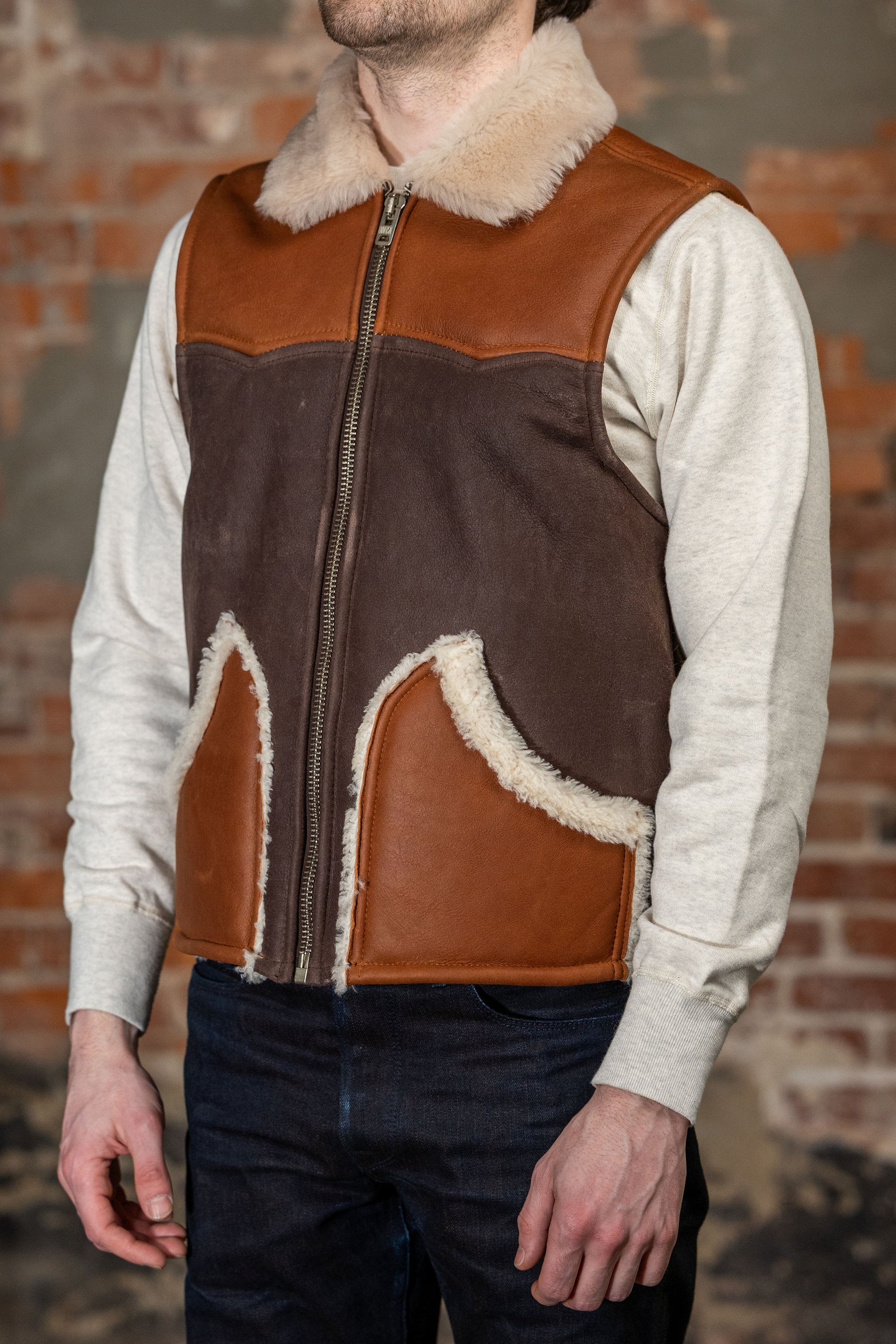 Freenote Cloth Kirthwood Vest - Shearling Combo