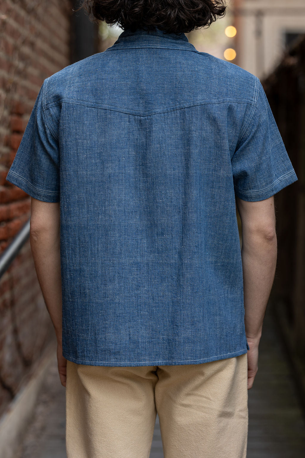 Indi + Ash S/S Marc Shirt - Indigo/Natural