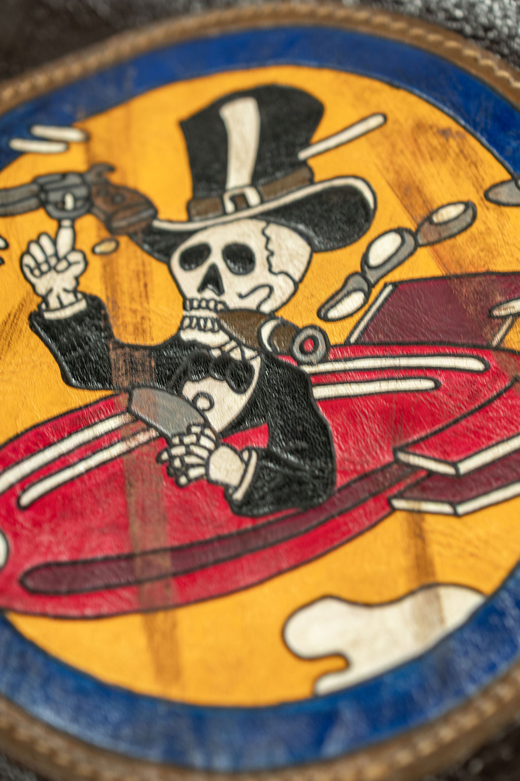 Buzz Rickson's BR80669 Type A-2 - Tight close-up on skeleton in plane patch