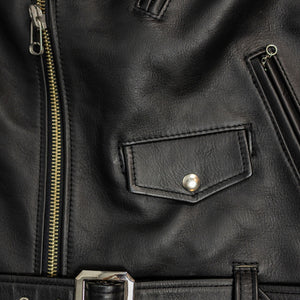 Y'2 Sumi Dyed Leather Jacket- front details