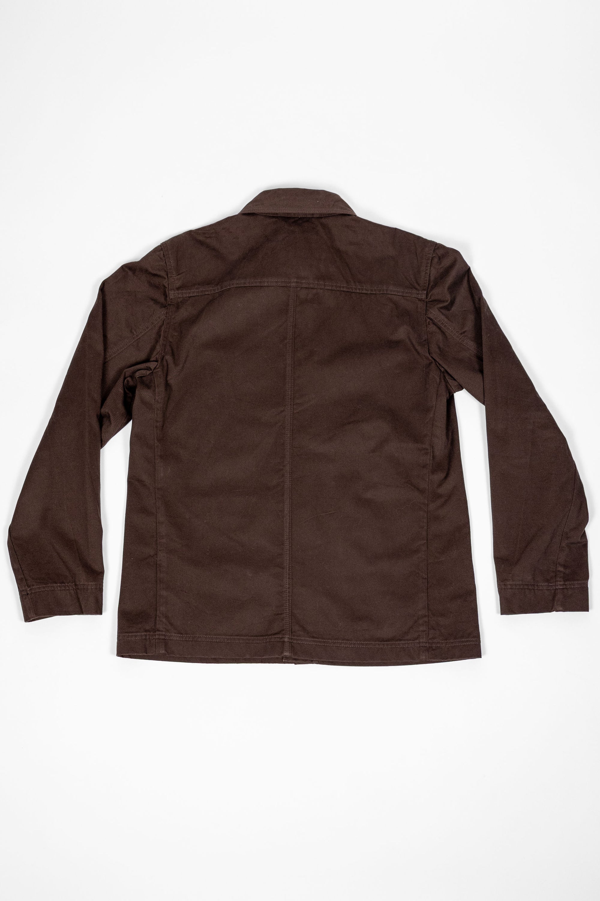 Hansen Garments Bendik Workwear Jacket - Chestnut - product shot - back facing - white background 