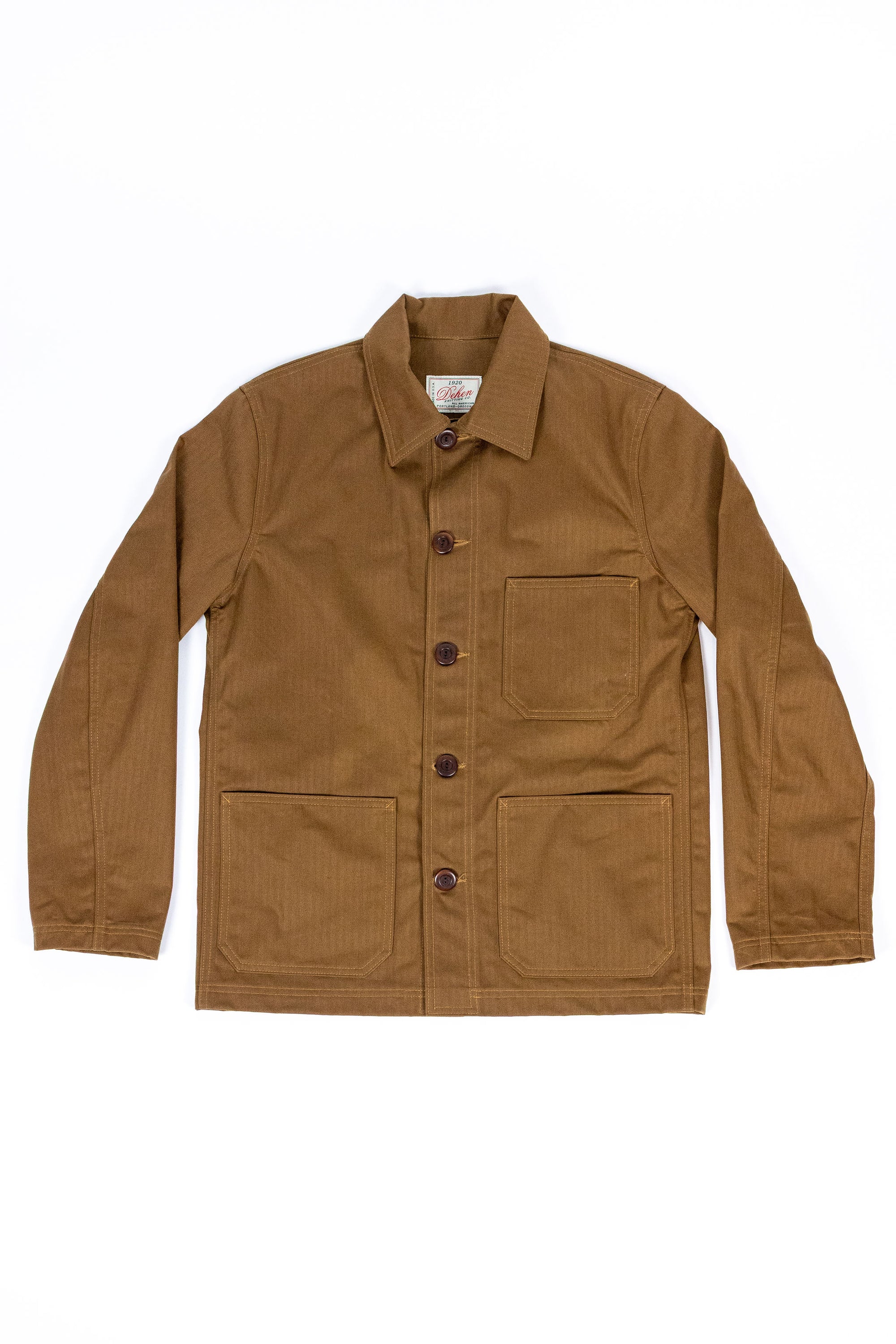 Dehen 1920 Chore Coat - Nicotine. laid on back