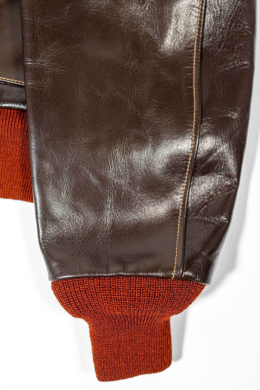 Buzz Rickson's BR80669 Type A-2 - Laying flat, close-up on sleeve cuff
