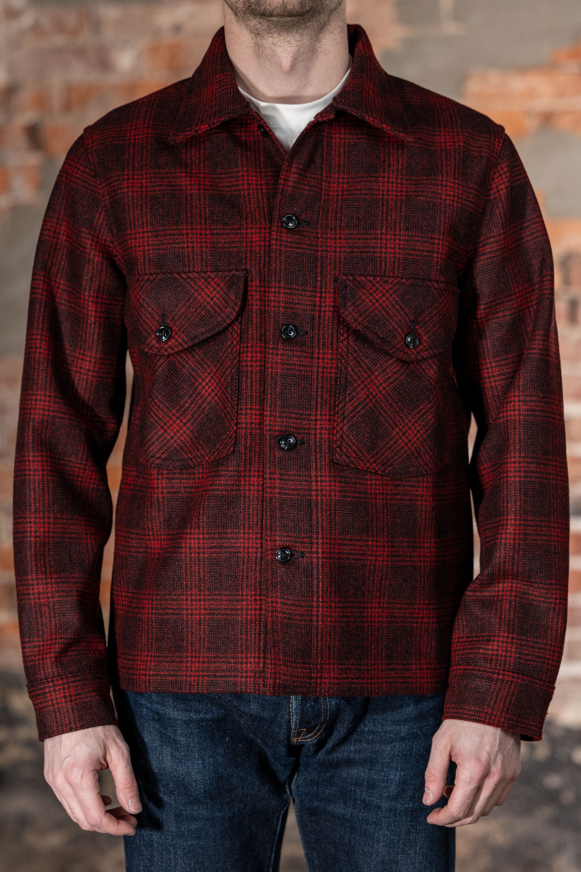Dehen 1920 Skyline Overshirt - Canyon Plaid Wool. on model front profile