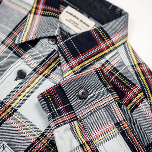 Samurai SIN24-03W Rope Dyed Flannel Shirt - Indigo/Blue - front details