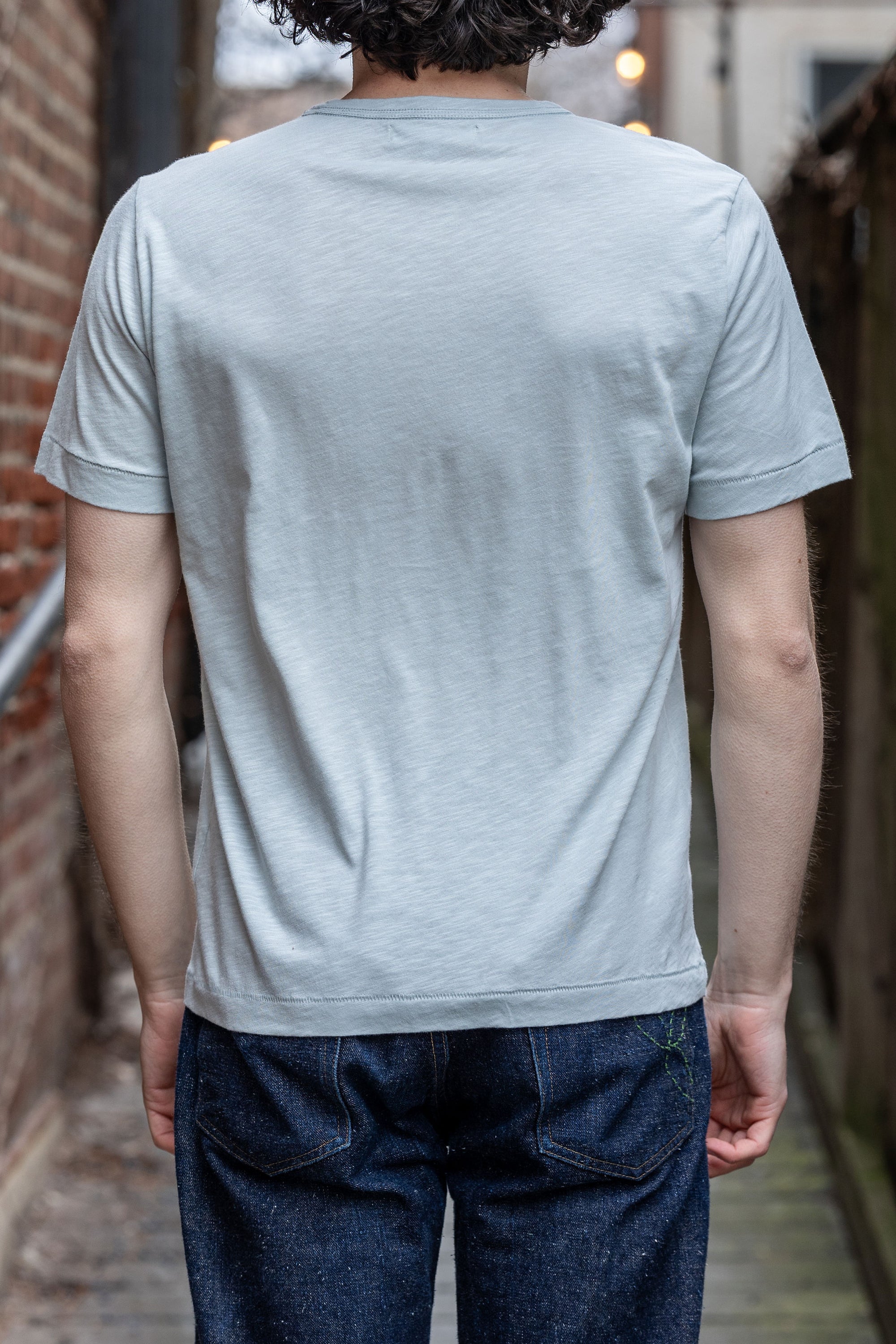 Merz b. Schwanen SCT04 Good Basics 4.9oz Relaxed Fit Pima Slub T-Shirt - Ice