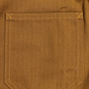Dehen 1920 Chore Coat - Nicotine. close up of bottom front pocket