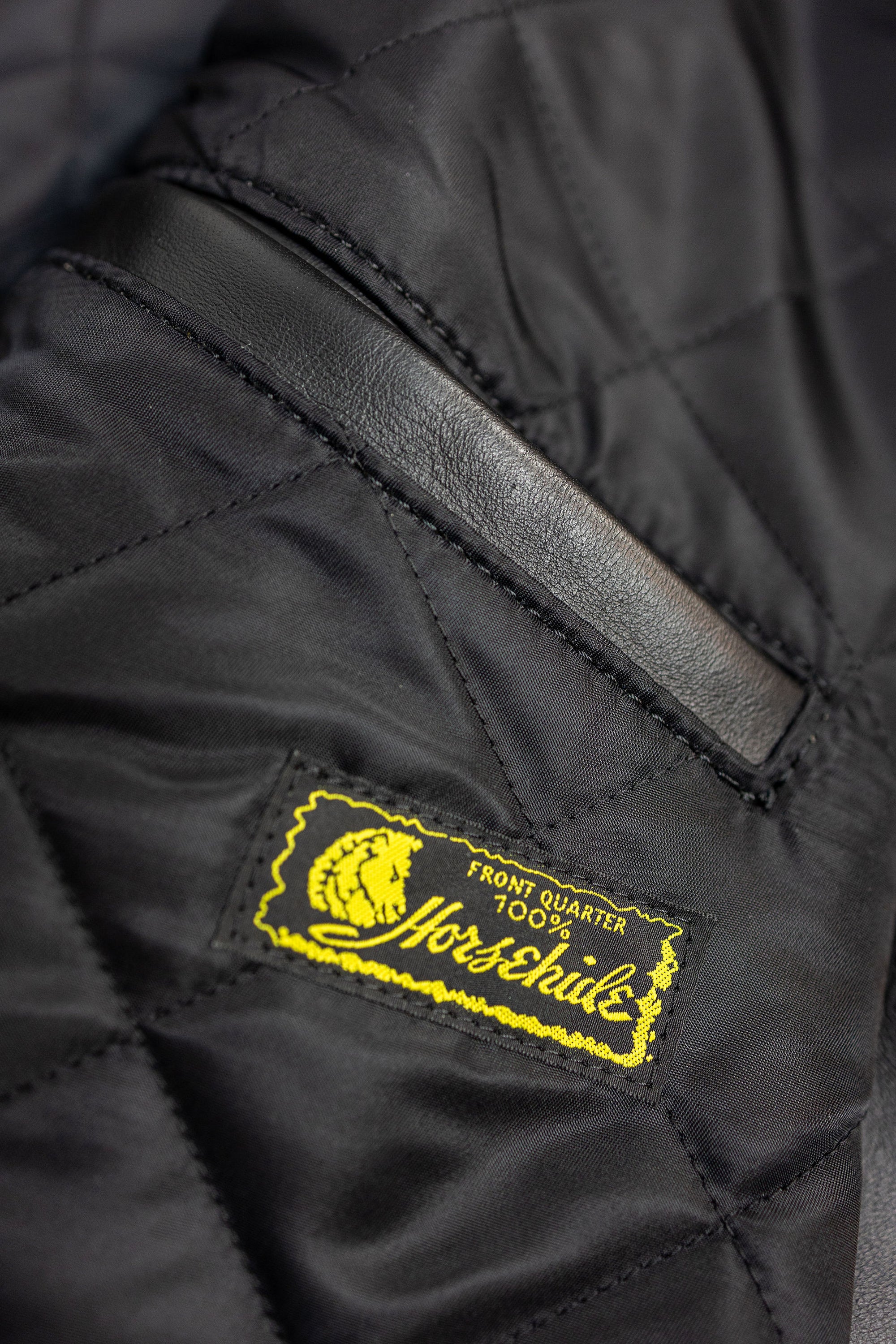 Y'2 Sumi Dyed Leather Jacket- detail of tag