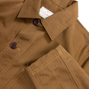 Dehen 1920 Chore Coat - Nicotine. close up of sleeve detail