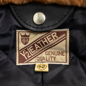 Y'2 Sumi Dyed Leather Jacket- detail of tag